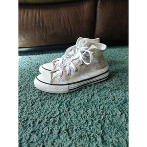 Girls Converse Unicorn High Top Sneakers US 1 Beige Pink